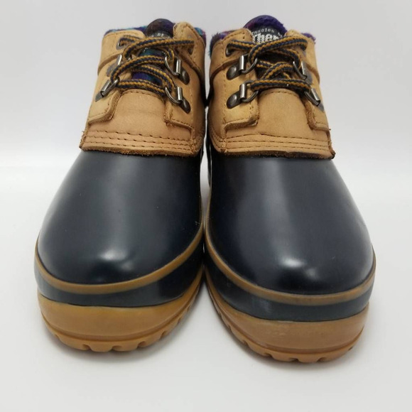 Nine West Duck Boot O-Brynadn Brown Black Lace Up Rubber Padded Collar Size 6M - Picture 6 of 12